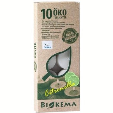 BIOKEMA - nachhaltige Teelichte Citronella - 10 Stück 