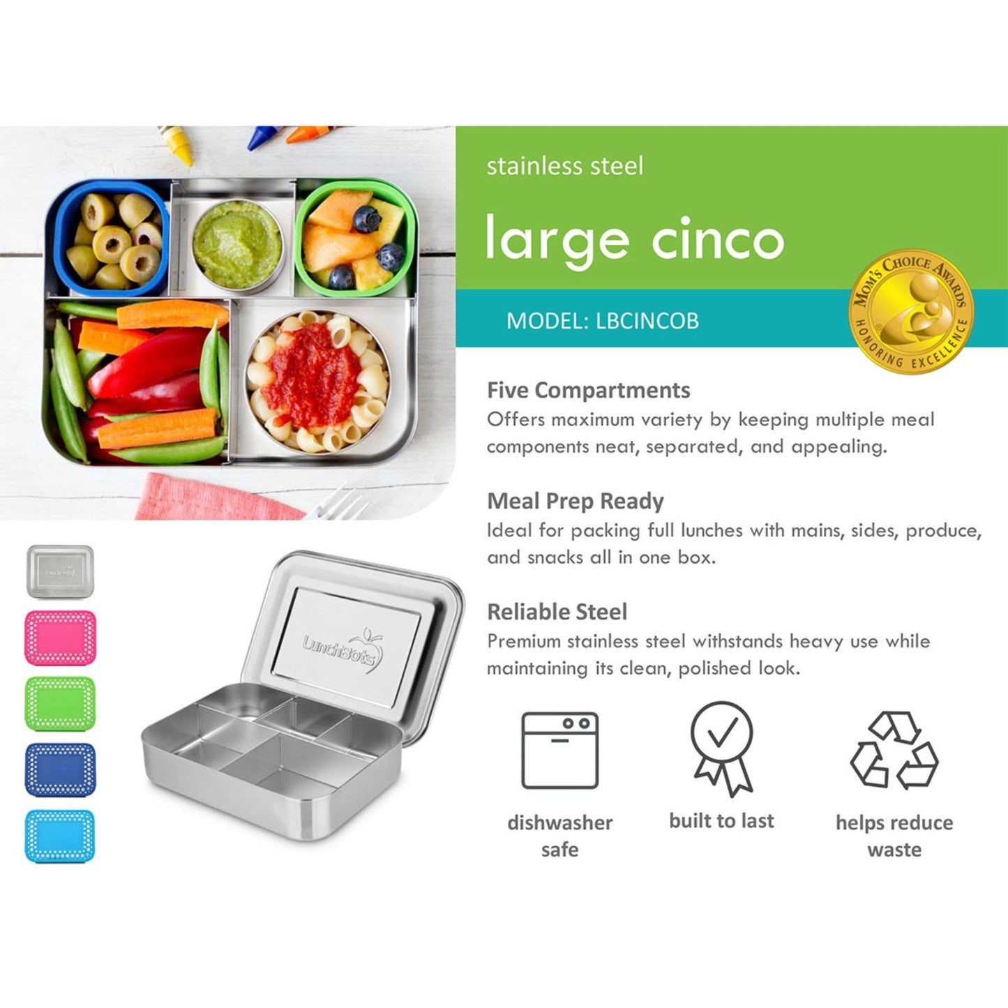 blaue Lunchbox mit 5 Abteilen Large Cinco - Blue