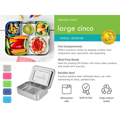 blaue Lunchbox mit 5 Abteilen Large Cinco - Blue