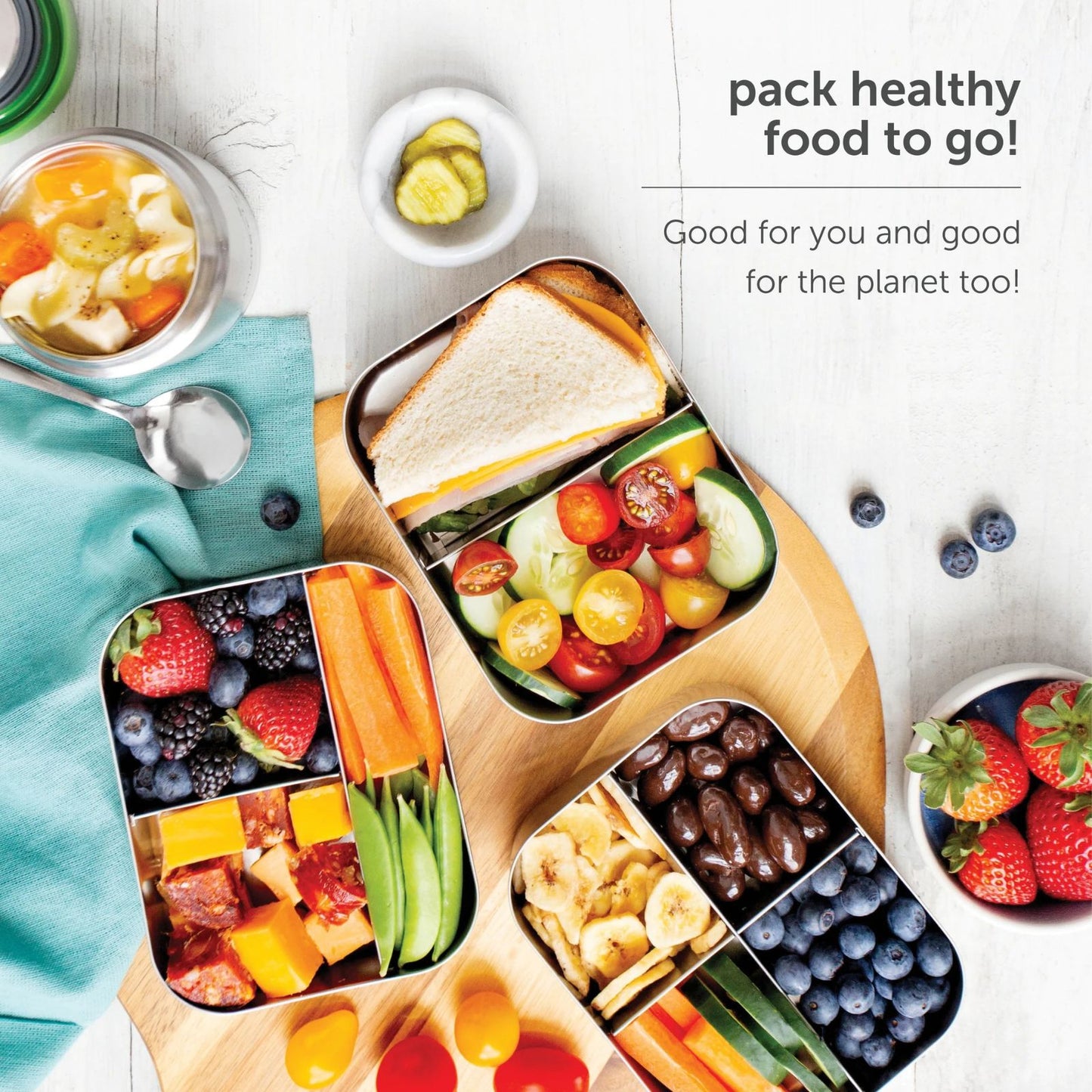 dunkelblaue Lunchbox Large Trio - Blue