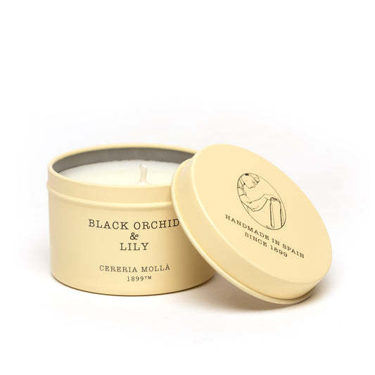 Duftkerze in Metalldose - Black Orchid & Lily