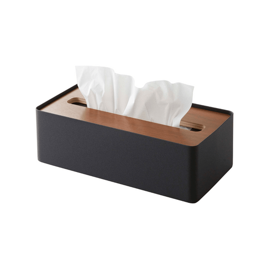 RIN Kosmetiktuchbox aus Metall und Holz - Schwarz Taschentuchbox
