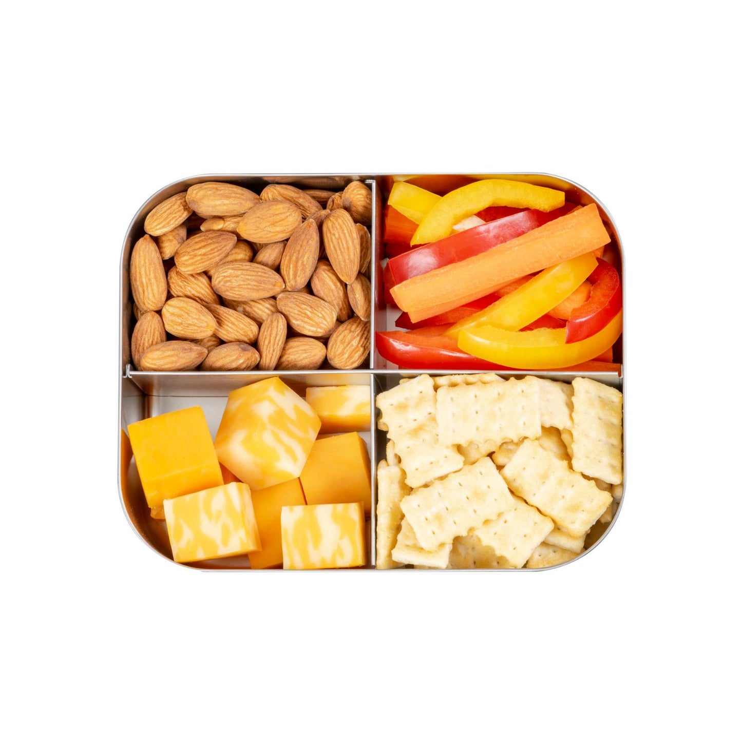blaue Lunchbox mit 4 Abteilen Medium Quad - Blue