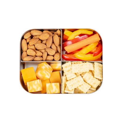 blaue Lunchbox mit 4 Abteilen Medium Quad - Blue