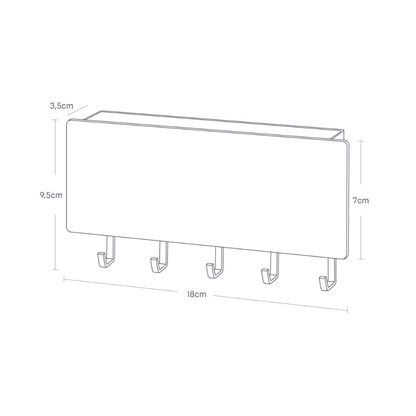 Magnetisches Schlüsselbrett mit Ablage - Schwarz