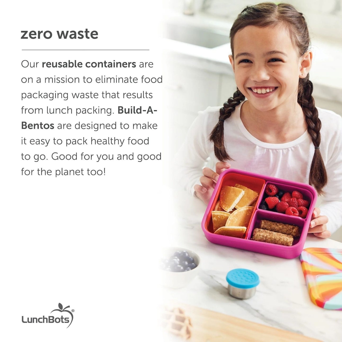 Build-a-Bento Lunchbox mit herausnehmbaren Abteilen - pink