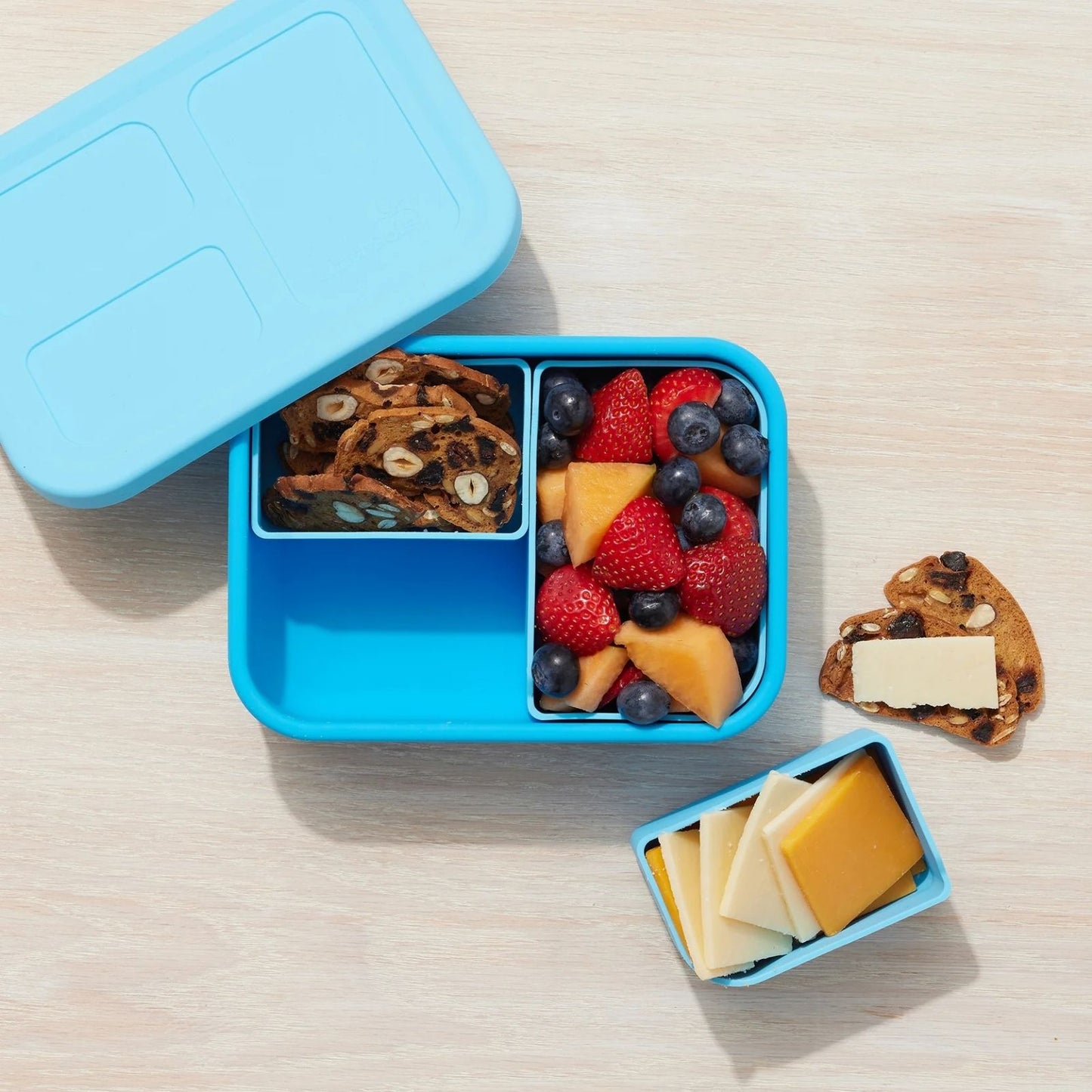 Build-a-Bento Lunchbox mit herausnehmbaren Abteilen - blau