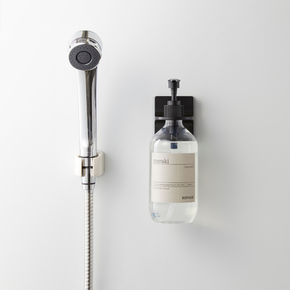 Seifenspenderhalter zum Ankleben - schwarz