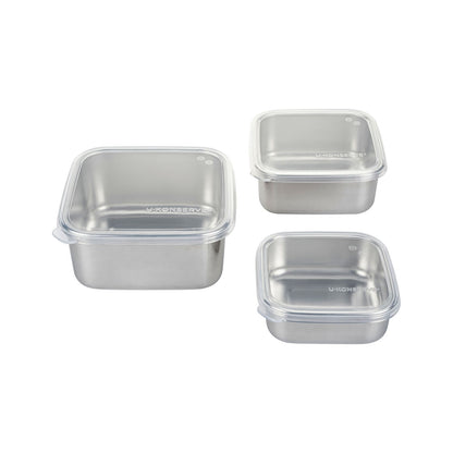 stapelbare Edelstahldosen Square Nesting Trio - 3er Set
