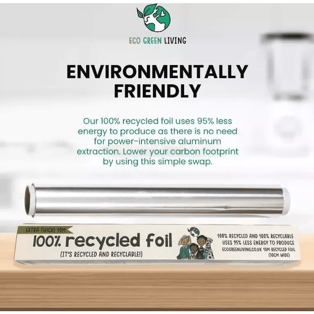 Eco Green Living - 100% recycelte Aluminiumfolie - 30cm x 10m