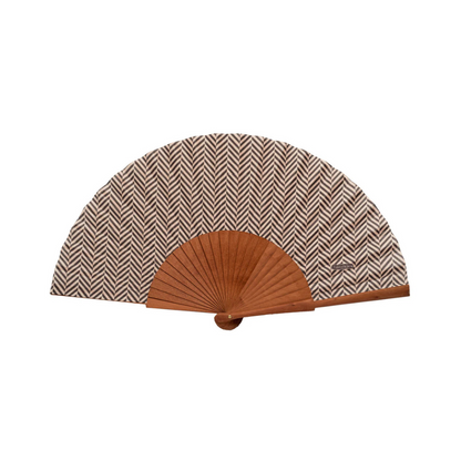 brauner Fächer mit Herringbonemuster - Espiga Marrón