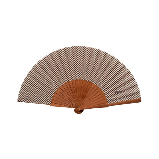 brauner Fächer mit Herringbonemuster - Espiga Marrón