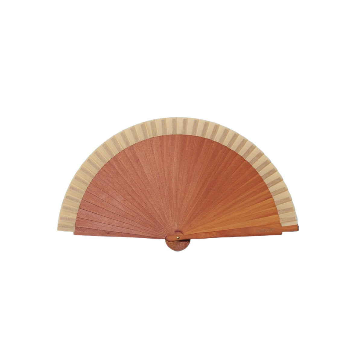 Handfächer aus Holz mit beigem Akzent 21cm - Solid Wood Beige