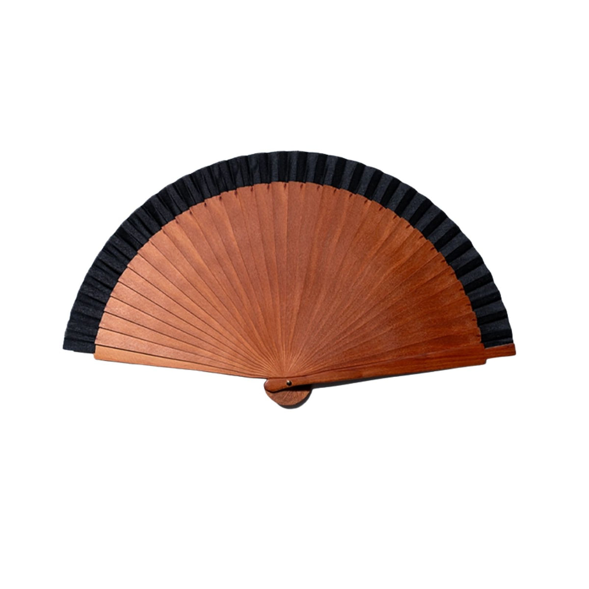 Handfächer aus Holz mit schwarzem Akzent 21cm - Solid Wood Black