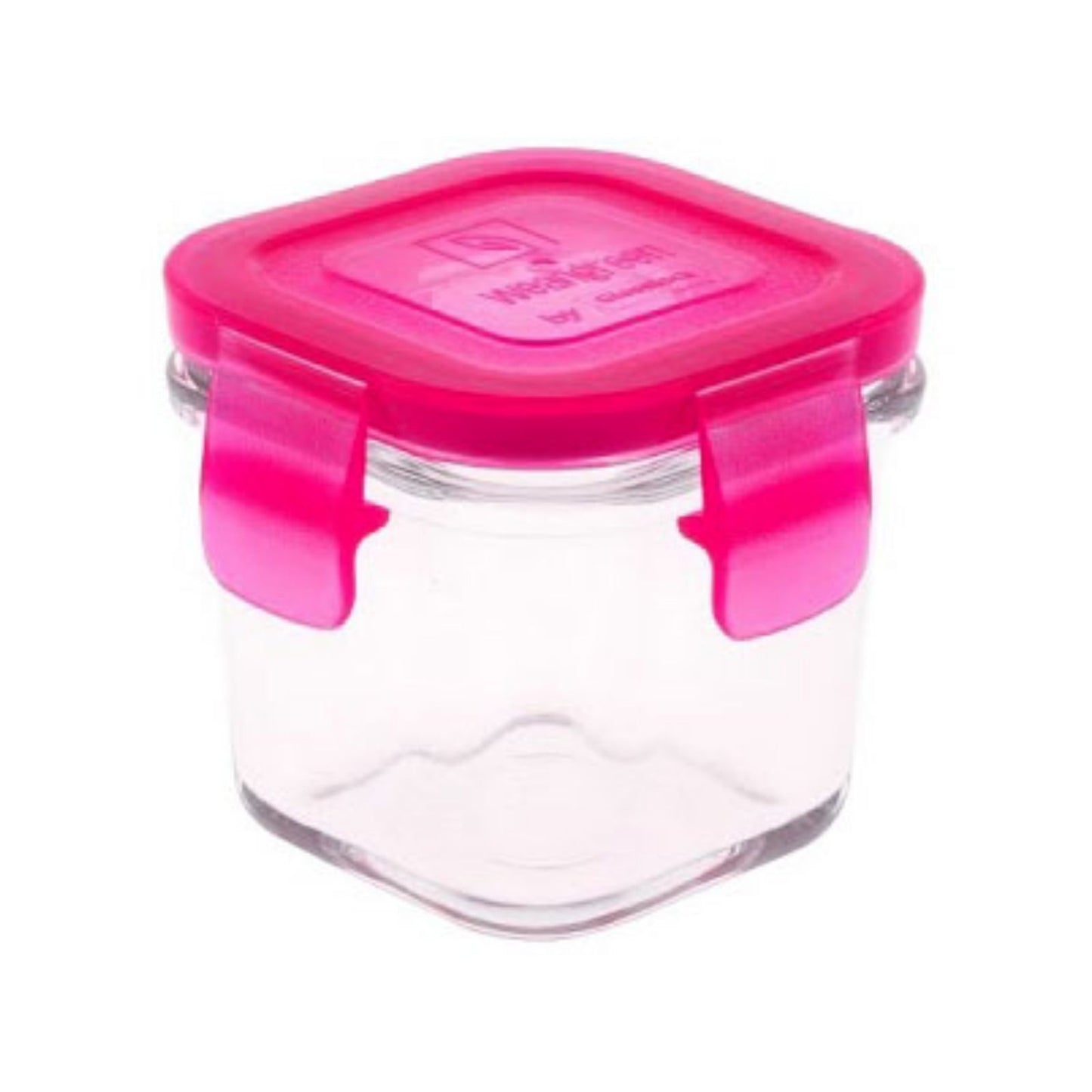 kleine Glasbehälter mit Deckel für Nahrungsmittel - orange und pink