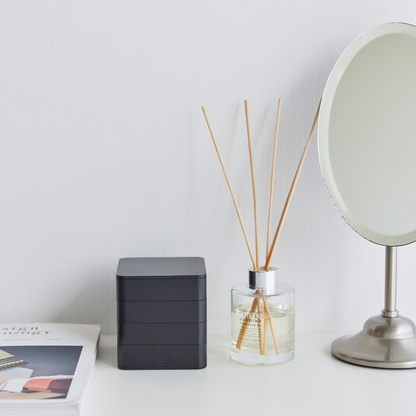 quadratische Schmuckdose - schwarz