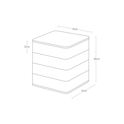 quadratische Schmuckdose - schwarz