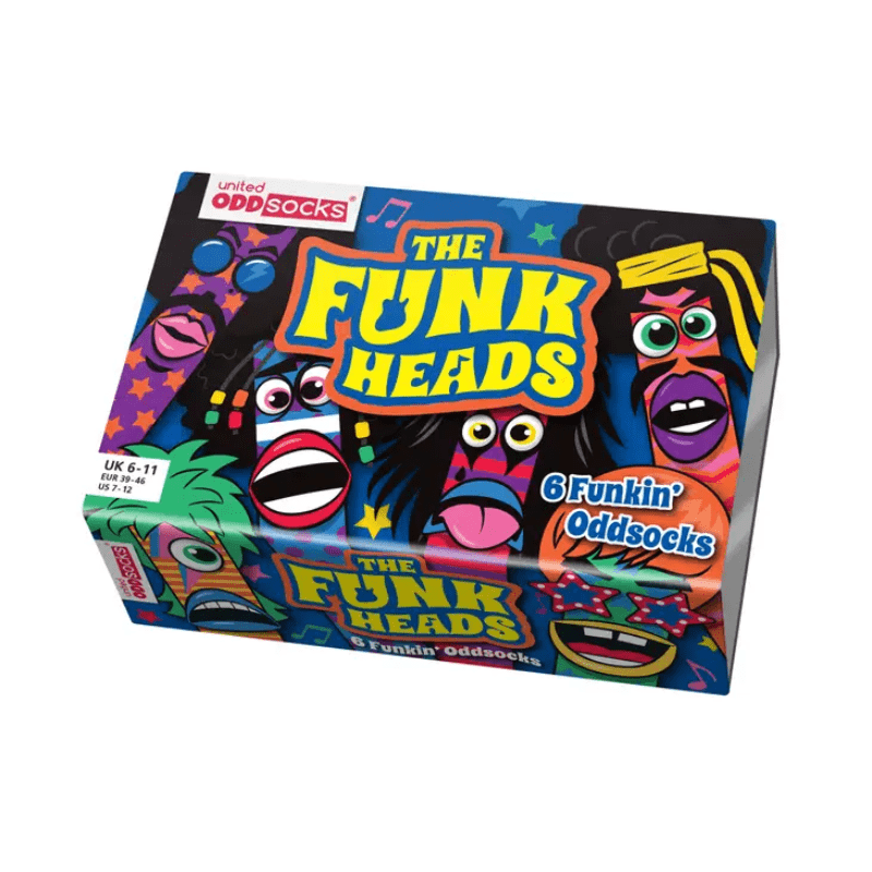Geschenkbox mit 6 unterschiedlichen Socken - Funk Heads | Waya