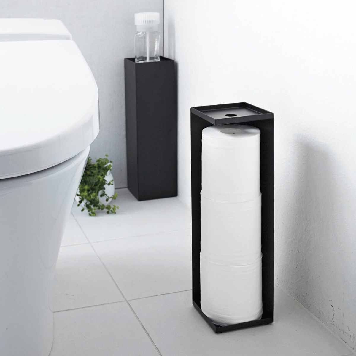 TOWER Toilettenrollenhalter - Schwarz Toilettenpapierhalter