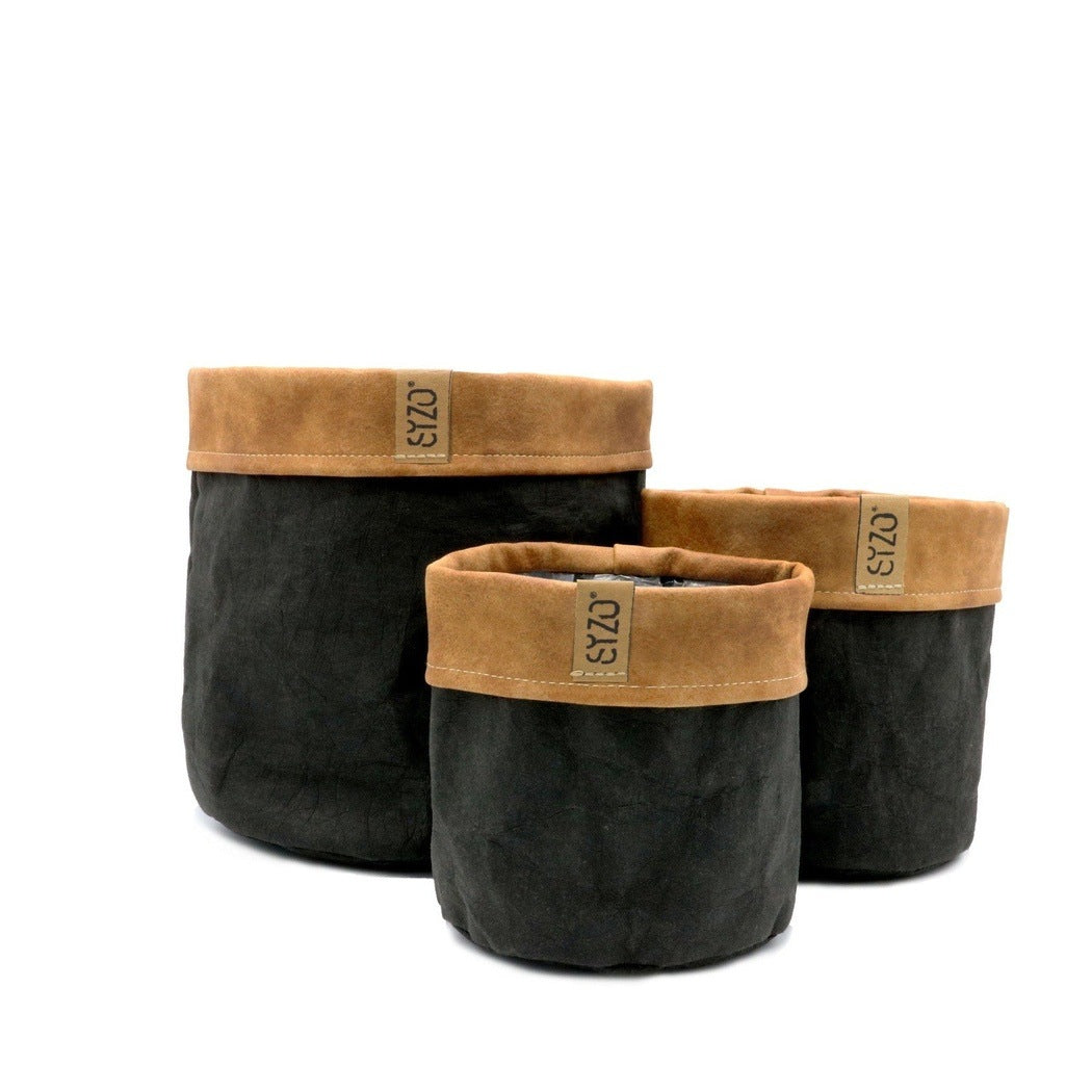 Sizo Waschbare Papiertüte | Aufbewahrungs-Box | Kupferoptik | Übertopf