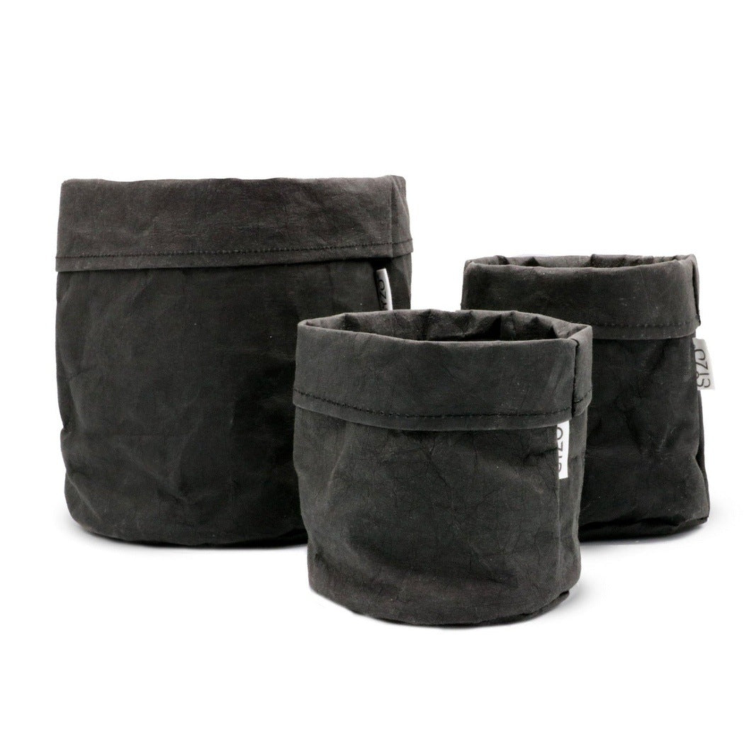 Papierbehälter schwarz - verschiedene Größen - Aufbewahrung - SIZO | Waya