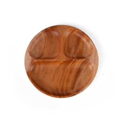 Servierteller aus Khaya Holz - drei Abteile - Khaya | Natural Wood Tableware - Teller | Waya