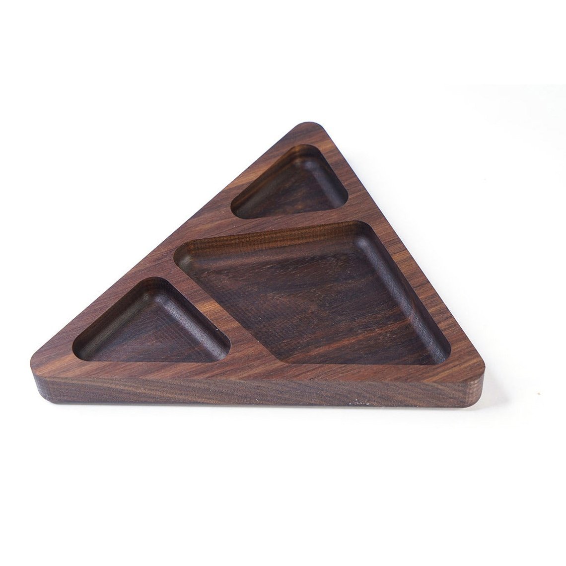 Third Eye Creation Company Tablett aus Walnussholz - Dreieck