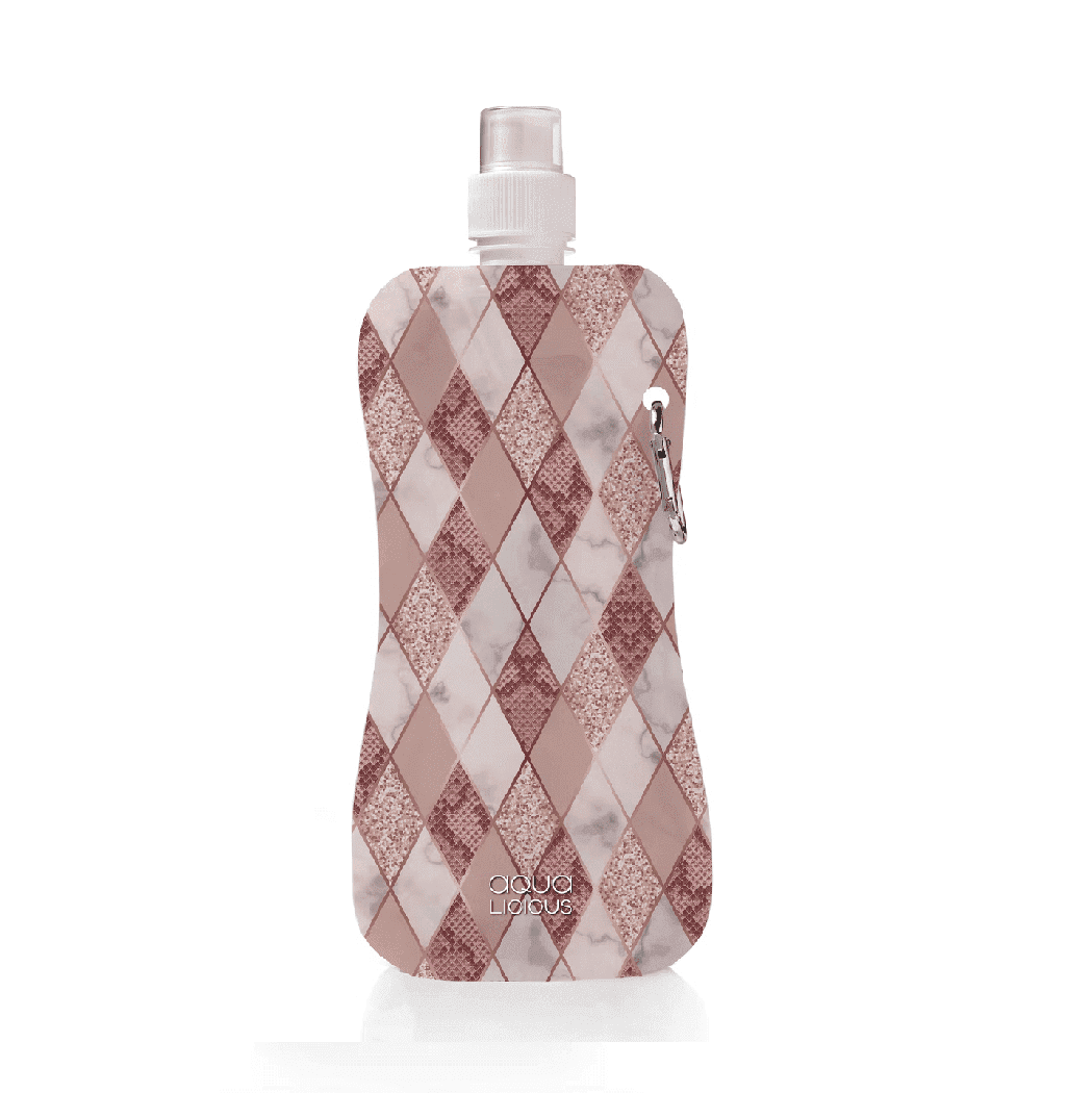 Wasserflasche 450ml - Pink Rombus Aqua-licious Wasserflaschen Waya
