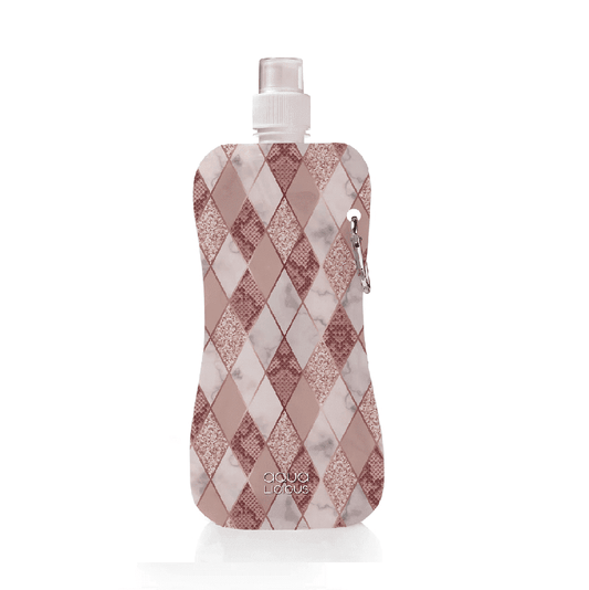 wiederverwendbare Wasserflasche BPA-frei 450ml - Pink Rombus