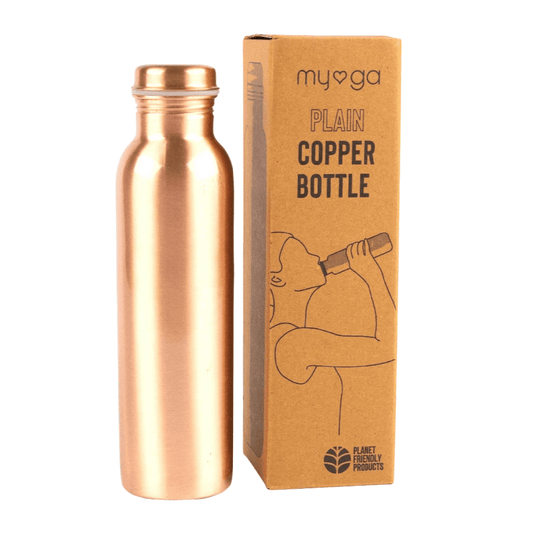 Wasserflasche aus Kupfer 900ml - glatt - Trinkflasche - Myga | Waya