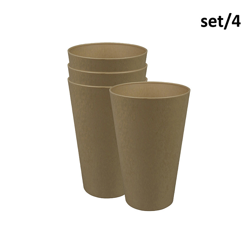 Zuperzozial - 4er Set Becher aus Biokunststoff Toffee brown (hellbraun)